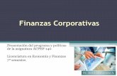 Finanzas Corporativas - web.uqroo.mxweb.uqroo.mx/archivos/jlesparza/acpef140/Prese programa ACPEF-140… · principios de las finanzas corporativas. ... Gitman y Zutter (Parte 1,
