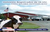 Para MáxiMa rentabilidad - Holstein Association _Holstein_span.pdf · Estudio demuestra que Holsteins de EE.UU. son más rentables En un estudio reciente publicado en el Journal