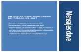 Mensajes Clave Temporada de Huracanes 2017 - cdc.gov · PDF filedocumento aparece en letra oscura de color azul. Mensajes clave. Página 2 de 45 ... Si una herida se pone roja, se
