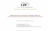 Memoria Anual de Grado en Ingeniería Química - · PDF fileMemoria Anual 2010-2011 del Sistema de Garantía de Calidad del Título ... 1.3 Informe de desarrollo del plan de mejora