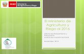 El Ministerio de Agricultura y Riego al 2016 - mef.gob.pe · PDF fileElevar el nivel de competitividad del sector agrario en el marco de un ... Presupuesto Público en Proyectos en