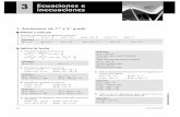 3 Ecuaciones e inecuaciones - LA CASA DE GAUSS · PDF file100 SOLUCIONARIO Piensa y calcula Resuelve mentalmente las siguientes ecuaciones exponenciales y logarítmicas: a) 2 x= 8