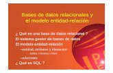 Bases de datos relacionales y el modelo entidad-relación · PDF fileBases de datos relacionales y el modelo entidad-relación ¿ Qué es una base de datos relacional ? El sistema