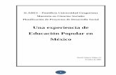 Una experiencia de Educación Popular en México · PDF file1 ILADES – Pontificia Universidad Gregoriana Maestría en Ciencias Sociales Planificación de Proyectos de Desarrollo