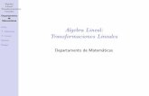 Algebra Lineal: Transformaciones Linealescb.mty.itesm.mx/ma3002/materiales/ma3002-transformacion-lineal.pdf · Algebra Lineal: Transformaciones Lineales Departamento de Matem aticas