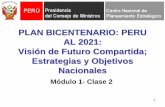 PLAN BICENTENARIO: PERU AL 2021: Visión de Futuro ... · PDF file3 PLAN BICENTENARIO VISION COMPARTIDA DEL FUTURO PARA EL SIGLO XXI Somos una sociedad democrática en la que prevalece