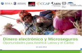 Dinero electrónico y Microseguros - fomin.org · PDF fileOportunidades para América Latina y el ... - 13% de adultas reporta tener un crédito del sistema financiero - 3.5% de adultos