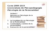 Curso 2009-2010 Licenciatura de Psicopedagogía · PDF fileTest de Rorschach, test BFQ, rejilla, test del nivel de conductancia de la piel, etc. Curso 2009-2010. 1. ... Lámina del