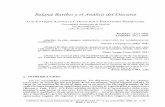 Roland Barthes y el Análisis del Discurso - Dialnet · PDF fileAl conocimiento de la estructura y organización del ... las del Análisis estructural del relato (Barthes, ... expuesto