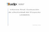 Informe final: Evaluación de efectividad del Proyecto · PDF fileTabla 10. Cantidad y tipo de actividades para desarrollar el lenguaje antes y después de la intervención ... niños