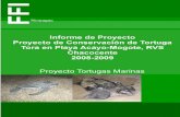 Proyecto de Conservación Tortuga Tora (D. coriacea) en el · PDF filede tortuga marina se encuentra actualmente catalogada por la UICN (2000) en peligro crítico de extinción. A