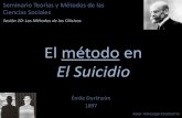 El método en El Suicidioseminarioteroriasymetodos.pbworks.com/f/Presentación+Durkheim... · El Suicidio de Émile Durkheim ¿Por qué El sucidio? ¿Por qué el suicidio? - Fenómeno