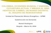 COLOMBIA, ECONOMÍA MUNDIAL Y ENERGÍA. … dia UPME... · • Standard & Poors ha recomendado a Colombia para mantener ... la crisis financiera no se ... 1976 1978 1980 1982 1984