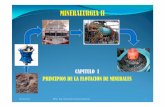 CAPITULO I PRINCIPIOS DE LA FLOTACIÓN DE · PDF fileLa liberación de los minerales valiosos de ... cuyo objeto es la separación de especies minerales valiosas de ... la cual por