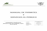 MANUAL DE TRÁMITES Y SERVICIOS AL PÚBLICOnopala.gob.mx/transparencia/Manuales/MANUAL DE TRAMITES 2015.pdf · Uso de las instalaciones del rastro municipal ... Gubernamental para