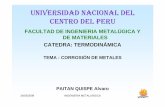UNIVERSIDAD NACIONAL DEL CENTRO DEL PERU - · PDF file24/05/2009 ingenieria metalurgica universidad nacional del centro del peru facultad de ingenieria metalÚgica y de materiales