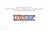 2016-2017 USASF Cheer Safety Rules / Reglamento de ... USAFS ESPANOL.pdf · carreta o árabe al frente sin poner ... invertida, levantando la cadera sobre los hombros y la cabeza,