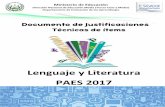 Lenguaje y Literatura PAES 2017 - mined.gob.sv LL 2017.pdflos conocimientos sobre movimientos literarios y periodos históricos para comprender mejor el significado y sentido del texto