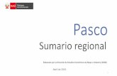 Sumario regional - demi.produce.gob.pedemi.produce.gob.pe/Content/files/doc_03/Regionales/Pasco.pdf · Deficiente calidad de infraestructura vial Fuentes: CIUP (2015) “Diagnóstico