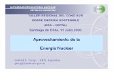 Aprovechamiento de la Energ ía Nuclear - oas. · PDF fileAprovechamiento de la Energ ía Nuclear Gabriel E. Terigi–ARN, Argentina gterigi@sede.arn.gov.ar TALLER REGIONAL DEL CONO