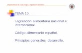 TEMA 10. Legislación alimentaría nacional e internacional ...webs.ucm.es/info/medlegal/2 Grado/CyTA/Apuntes/cyta10-11.pdf · Departamento de Toxicología y legislación Sanitaria