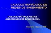 CALCULO HIDRÁULICO DE REDES DE …³ 3...CALCULO HIDRÁULICO DE REDES DE SANEAMIENTO COLEGIO DE INGENIEROS AGRÓNOMOS DE BARCELONA Barcelona - Mayo de 2008 Cálculo hidráulico de