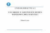 WSERVER - UD3 - Usuarios y Grupos en Windows 2003 …personals.ac.upc.edu/elara/documentacion/WSERVER - UD3 - Usuario… · 2 1. INTRODUCCIÓN Si Active Directory no está instalado