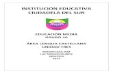 Castellano INSTITUCIÓN EDUCATIVA CIUDADELA DEL … · INSTITUCIÓN EDUCATIVA CIUDADELA DEL SUR EDUCACIÓN MEDIA ... ESTRUCTURA DEL TEXTO Contexto, coherencia, cohesión, sustitución,