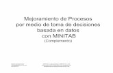 Mejoramiento de Procesos por medio de toma de decisiones ...€¦ · Material Complementario soporte@blackberrycross.com 506-297-4735 MINITAB y su logo pertenecen a MINITAB Inc.,