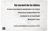 En record de la Lluïsa - iescarlesvallbona.cat · Watermark, d’Enya Institut Carles Vallbona, 3 de desembre de 2015. Parlem de tu, però no pas amb pena. Senzillament parlem de