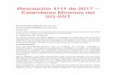 Resolución 1111 de 2017 – Estándares Mínimos del SG-SSTsolucionescuatroenuno.com/data/documents/... · las fuerzas militares, quienes deben implementar los Estándares Mínimos