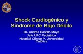 Shock Cardiogénico y Síndrome de Bajo Débito · Caso Clínico •Paciente de 2 a 3 meses post operada de una Estenosis Mitral en donde se realiza una plastía Mitral ... •Hipotermia