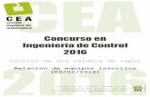 Concurso en Ingeniería de Control 2016 Relación de equipos …fmorilla/CIC2016/CIC2016_Equipos_… ·  · 2016-02-03203& UNED& UNED& Raúl&Rodríguez&Pearson& JoséManuel&Díaz&