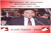 RESUMEN DE GESTION PARLAMENTARIA - Pedro …€¦ · Cumplimiento del contrato de Concesión del Ferrocarril Central del Perú y el préstamo del Banco Mundial de 1998 78 ... Nacional