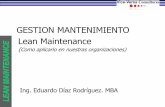 GESTION MANTENIMIENTO Lean Maintenancedocs.micanaldepanama.com/congreso/EDUARDO-DIAZ-NUEVA-LEAN... · •Antecedentes +Lean Manufacturing, Serie de metodologías de manufactura que