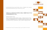 DECLARACIÓN DE IMPACTO AMBIENTAL - Molyb ·  · 2014-12-10Actualización del Proyecto Tratamiento Corporativo de ,,- ...