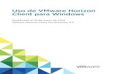 Uso de VMware Horizon Client para Windows - VMware … · Utilizar el Registro de Windows para configurar ... Restablecer un escritorio remoto o ... El sistema que ejecuta los componentes