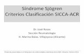 Síndrome Sjögren Criterios Clasificación SICCA-ACRairemb.es/.../uploads/2016/01/...criterios-clasificacion-sicca-acr.pdf · Diagnóstico: 4 de 6 criterios, con Anti-Ro/La o Biopsia