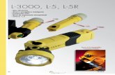 L-3000, L-5, L-5R · 73 CARACTERÍSTICAS Linterna L-3000 Cuerpo: Resina termoplástica de alta resistencia a los impactos, temperaturas extremas y sustancias corrosi-
