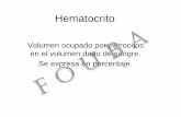Hematocrito - UBA corporales CT8.pdf · Hematocrito Volumen ocupado por eritrocitos en el volumen dado de sangre. Se expresa en porcentaje.
