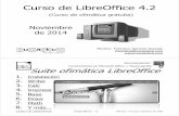 Curso de LibreOffice 4 - Servicios Informáticos a ... de... · La pantalla de WRITER Barra de menús Barra de estado Botones de: -cerrar -maximizar/restaurar -minimizar Barra de