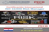 Certificación Internacional ISO 31000 Risk Managerernestobazan.com/content/20170509114551-1.pdf · CREDENCIAL EXAMEN EXPERIENCIA PROFESIONAL EXPERIENCIAEN GESTIÓNDE RIESGOS OTROS