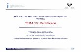 TEMA 13: Rectificado - ehu.eusehu.eus/manufacturing/docencia/729_ca.pdf · Tema 13: Rectificado 2/25 1. Introducción a los procesos abrasivos 2. Comparación del rectificado con