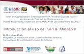 Introducción al uso del GPHF Minilab® - Acerca de INS - Instituto Nacional de … · 2012-10-04 · –62 Medicamentos de la Lista Modelo de Medicamentos Esenciales de la OMS ...