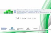 I Encuentro Colombiano de Educación Estocásticaacedest.org/1-encuentro/Memorias1ECEE2014.pdf · Organizador que cuenta con el apoyo y colaboración de otras universidades de Bogotá,