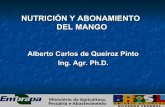 NUTRICIÓN Y ABONAMIENTO DEL MANGO - promango.org · EL CONTENIDO ECOFISIOLOGIA . Clima y Suelo NUTRICIÓN. La Función y Deficiencia de los Nutrientes. La Colecta del Suelo y de