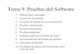 Tema 9. Pruebas del Software - analidiseorienobjetde... · Tema 9. Pruebas del Software 1. Definiciones asociadas 2. El proceso de prueba 3. Técnicas de diseño de casos de prueba