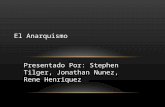 El AnarquismoAnarquismo.ppt · PPT file · Web view2014-02-28 · El Anarquismo Presentado Por: Stephen Tilger, Jonathan Nunez, Rene Henriquez Definicion de anarquismo Anarquismo