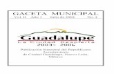 GACETA MUNICIPAL - Gobierno de Ciudad …guadalupe.gob.mx/.../GACETAjulio2004.pdf · 2015-11-04 · A la orilla de un palmar, Amor eterno, María Bonita, Dime que sí, Te quiero,