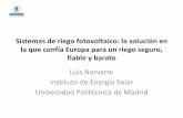 Sistemas de riego fotovoltaico: la solución en la que ... · –Proyecto financiado por MICINN y AECID ... Sistema Aislado FV 1 ... SISTEMA DE BOMBEO HIBRIDO FOTOVOLTAICO -DIESEL